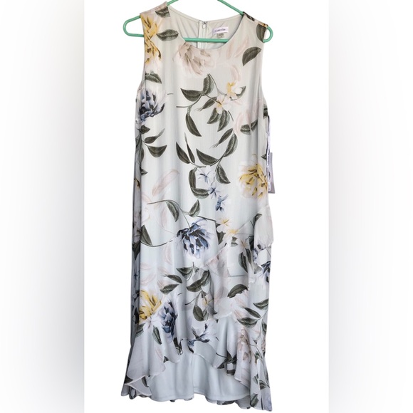 Calvin Klein Dresses & Skirts - Calvin Klein Women Size 14 N.W.T.Floral Sleeveless Dress.Midi,Pastel Colors Zip